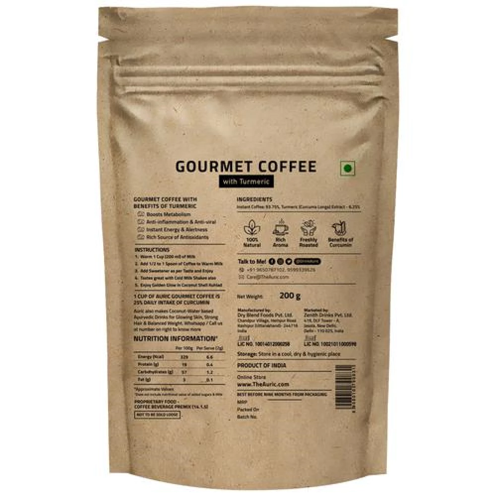 Auric Gourmet Coffee - With Turmeric, 200 g-2.webp
